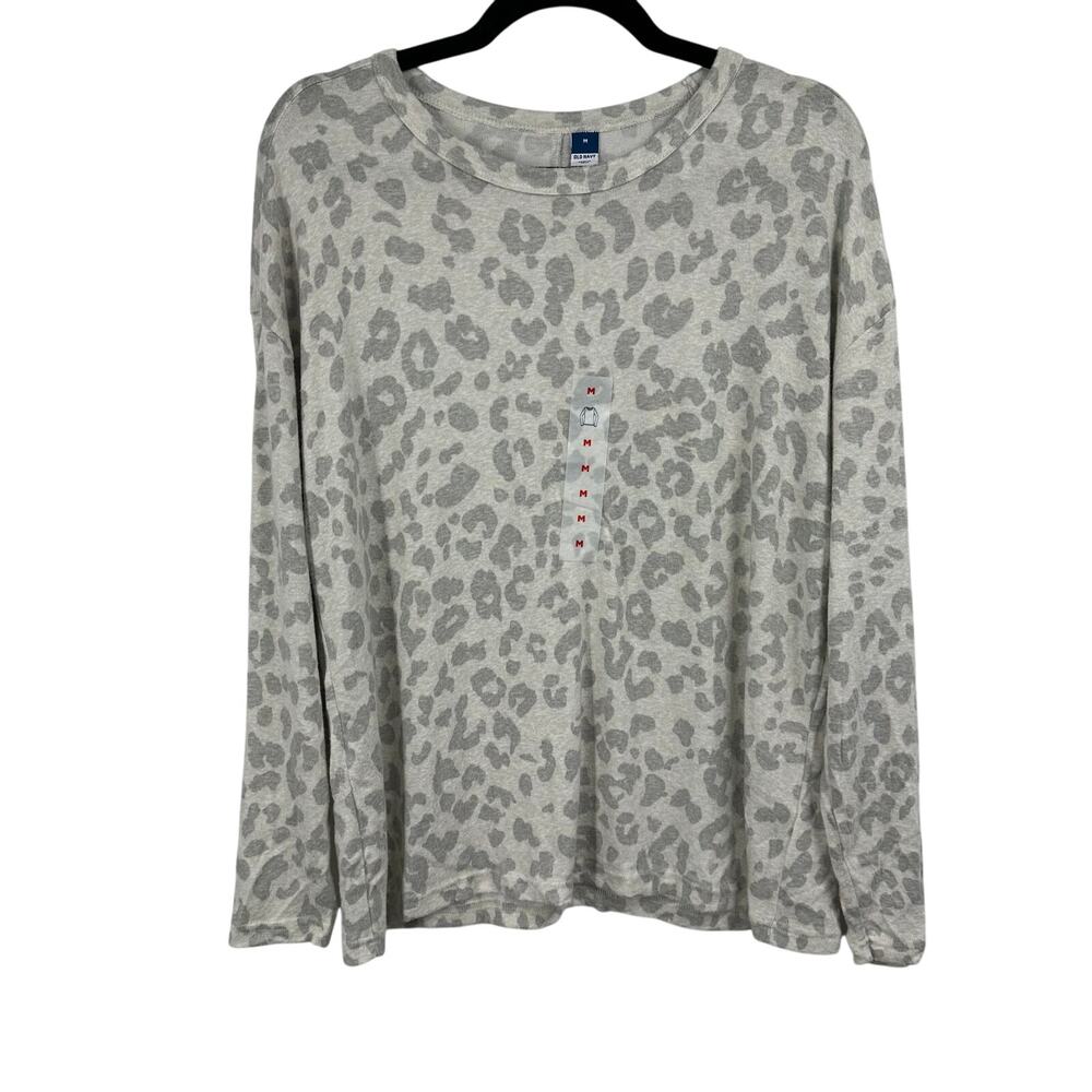 Old Navy Long Sleeve Shirt Medium NWT Cheetah print Soft